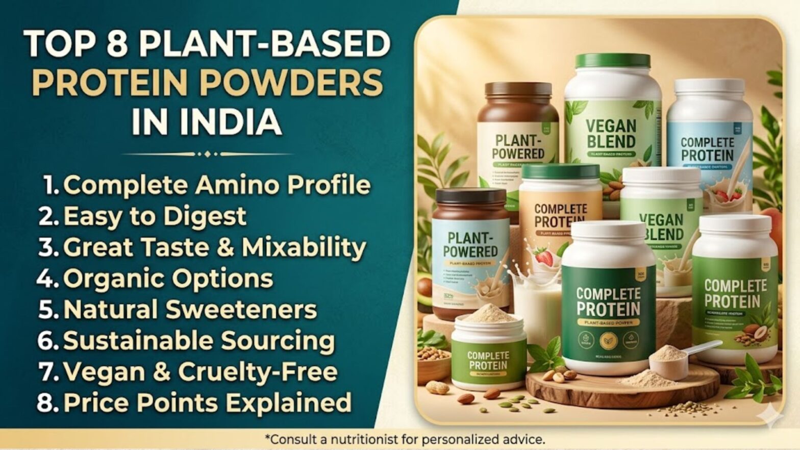 Top 8 Plant‑Based Protein Powders in India for Daily Nutrition